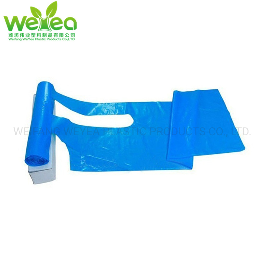 Blue Polyethylene PE Plastic Disposable Kitchen Aprons in Dispenser Box