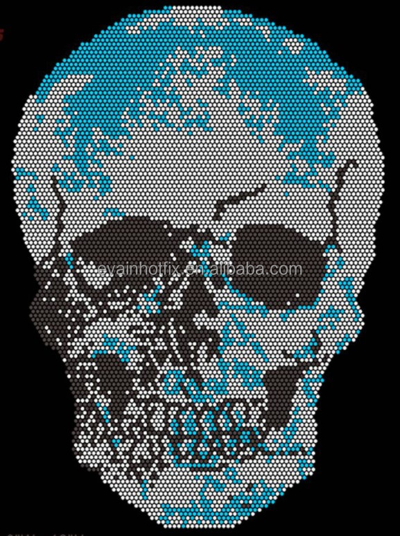 Стразы цветок и череп для футболок толстовок