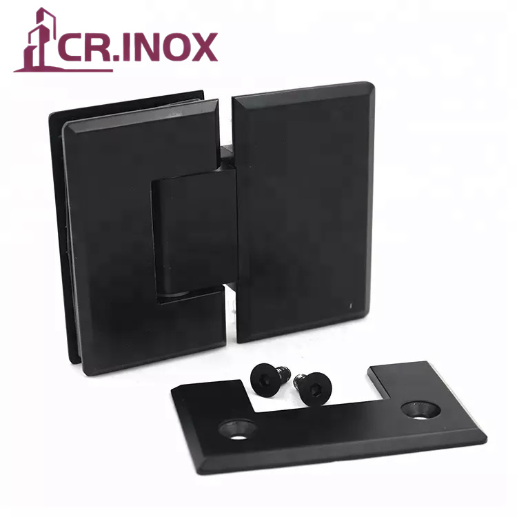 Matt Black Shower Door Hinges Wall to Glass Frameless Glass Hardware Shower Door Pivot Fixing Hinges