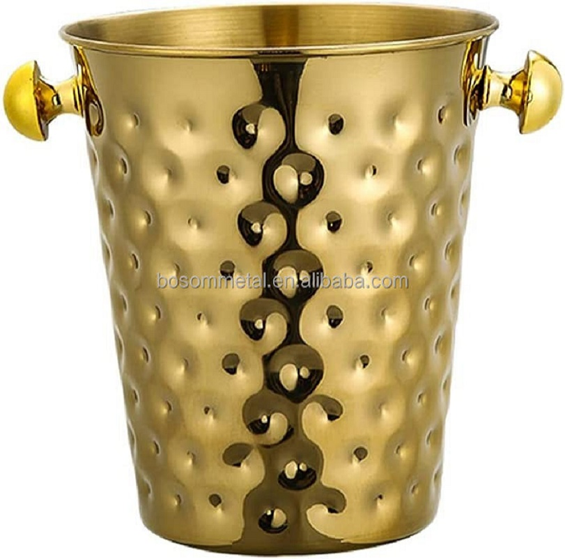 Stainless Steel Metal Ice Bucket Cube Burket Beer Wine Ice Cube Bucket