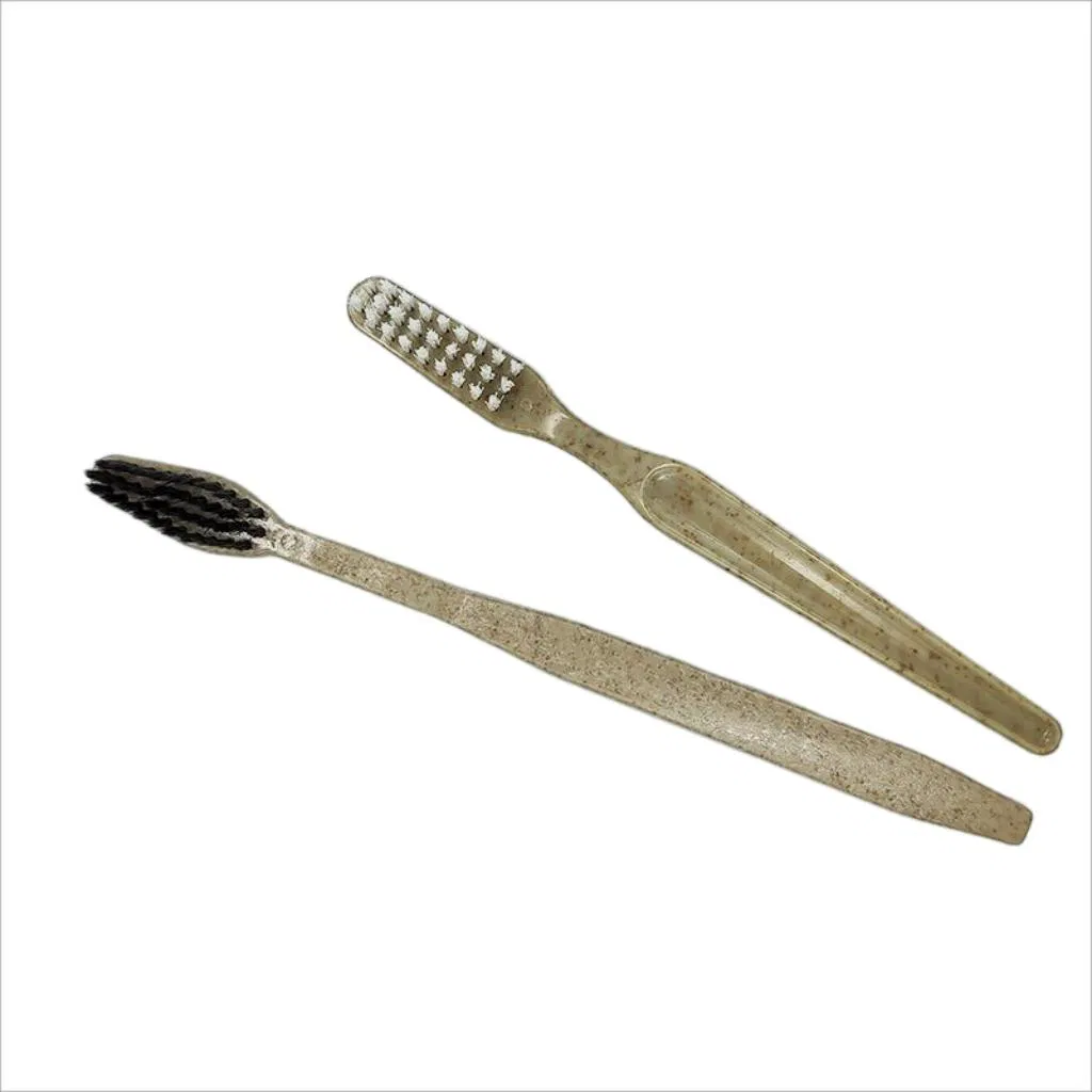 Custom Wheat Straw Soft Bristles Eco-Friendly Disposable Portable Hotel Toothbrush