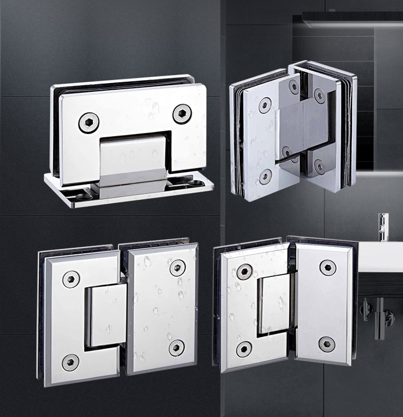 Europe North American Shower Room Bathroom Hardware Fittings Glass Door Hinges Wall to Glass 90 Degree Stainless Steel Shower Hinge OEM ODM