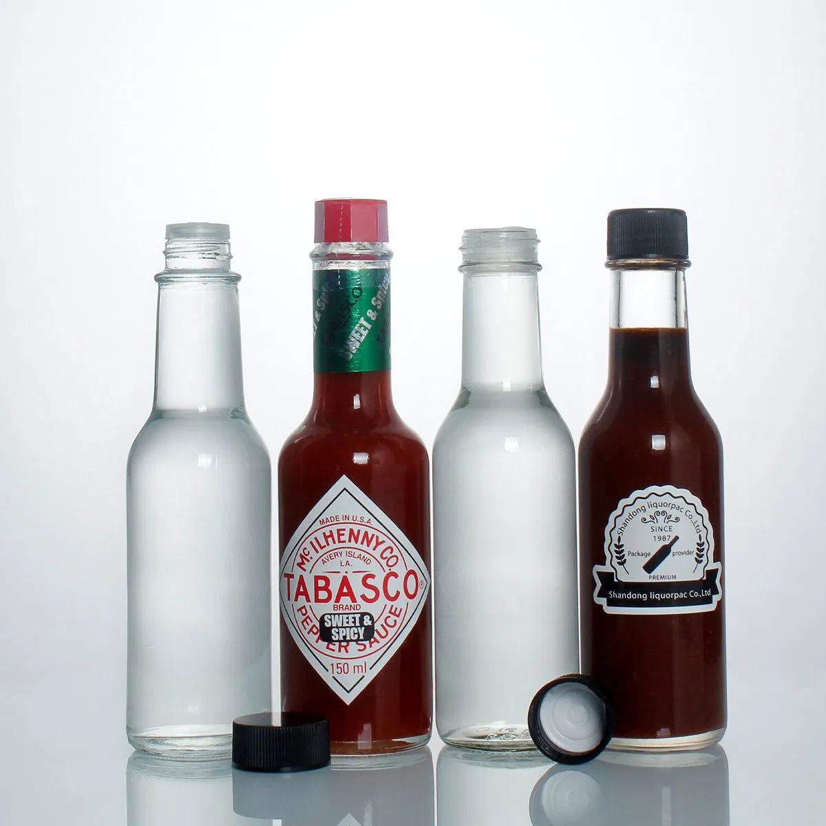 Standard 5oz 150ml Clear Woozy Vinegar Ketchup Hot Sauce Chili Bottle with Screw Cap