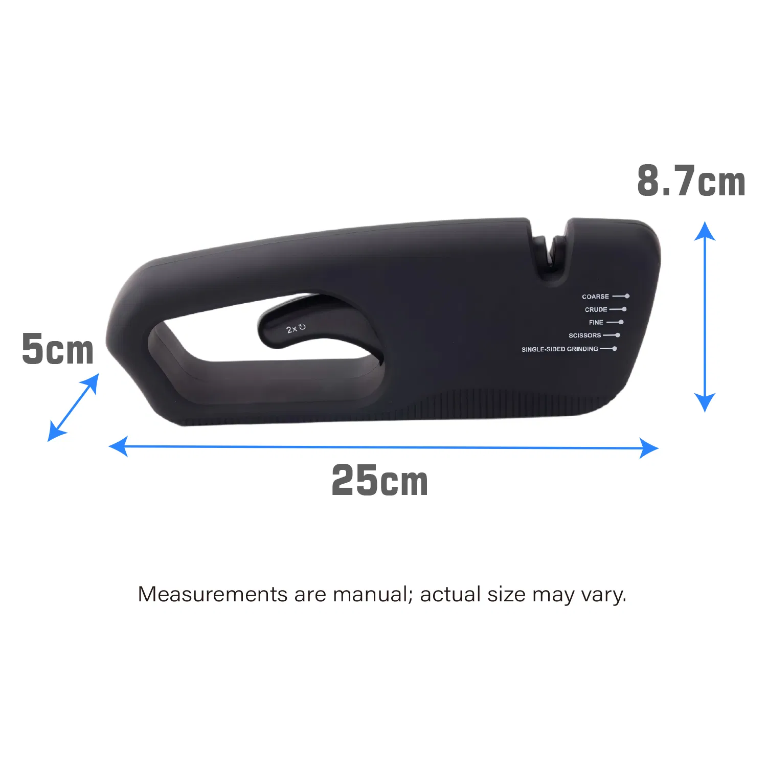 Knife Sharpener 2-Way Sharpening Coarse Crude Fine Scissors Single Edge Ergonomic-Tool