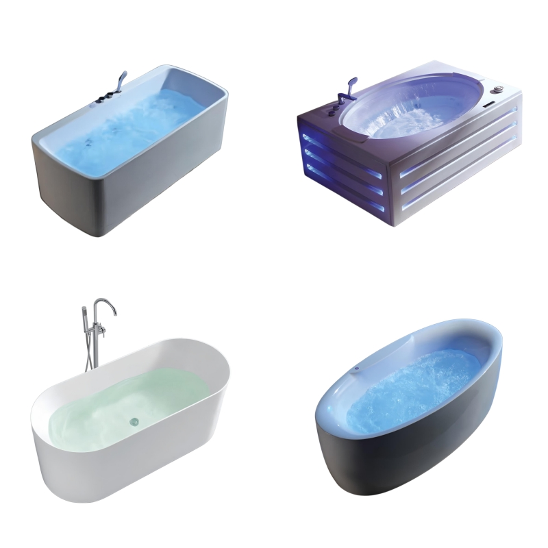 Угловая акриловая ванна с гидромассажем