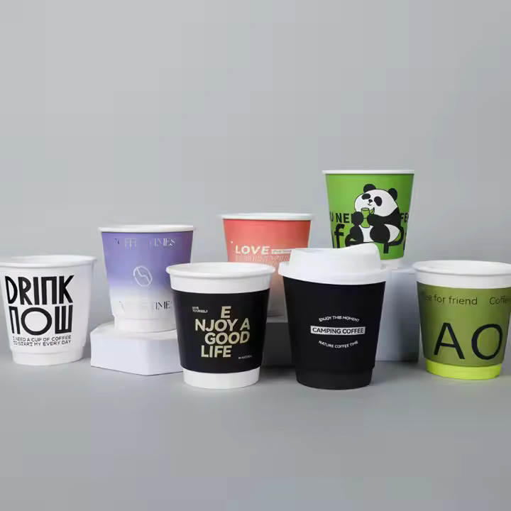 Custom Embossed Double-Walled Paper Cups for Hot Drinks