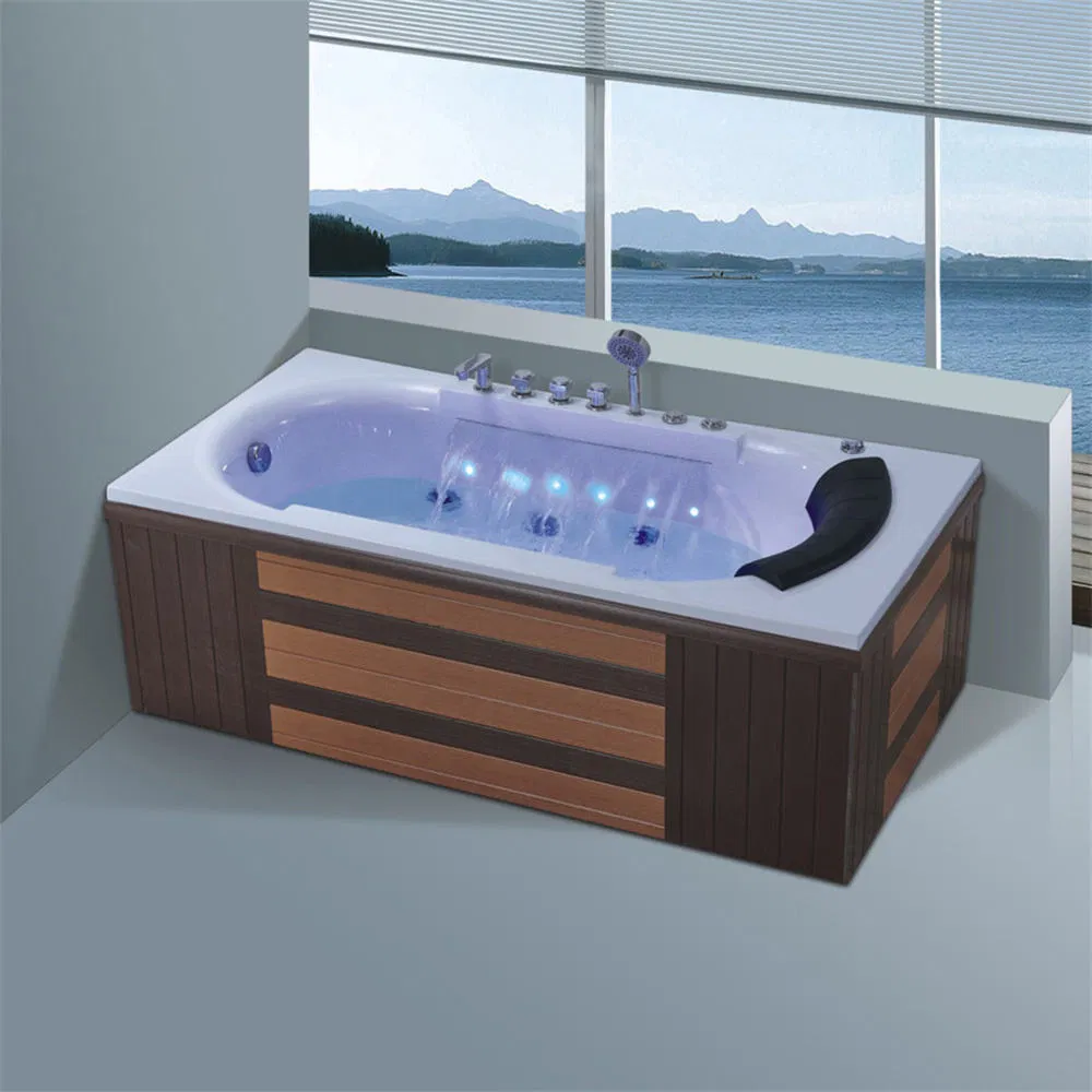 Угловая акриловая ванна для массажа