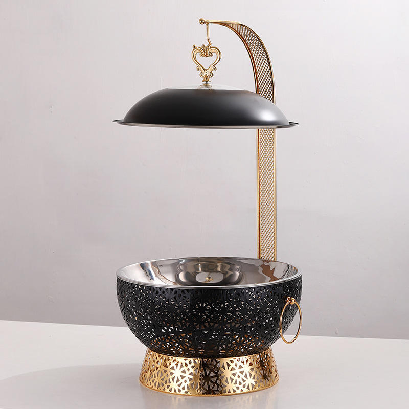 New 8L Stainless Steel Gold Black White Hotel Restaurant Food Large Capacity Hot Pot Catering Buffet