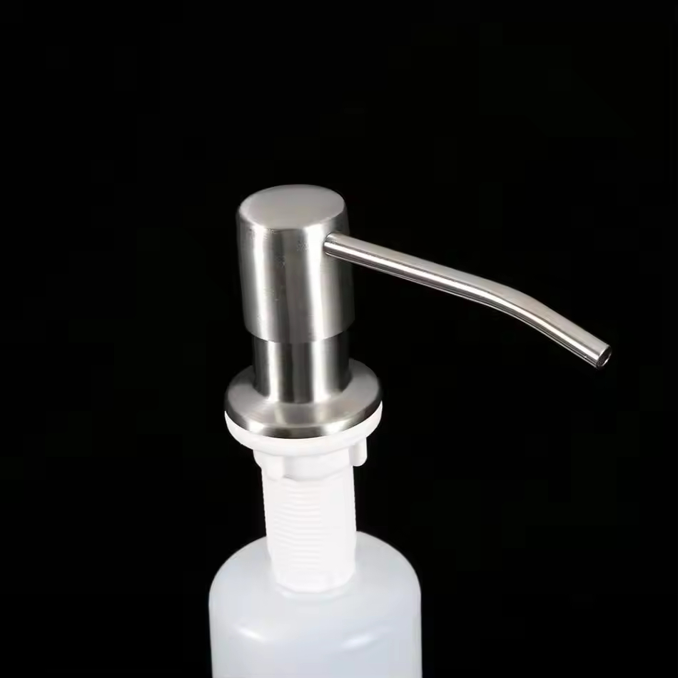Brushed Stainless Steel Built in Pump Kitchen Sink Dish Hand Soap Dispenser Countertop for Kitchen