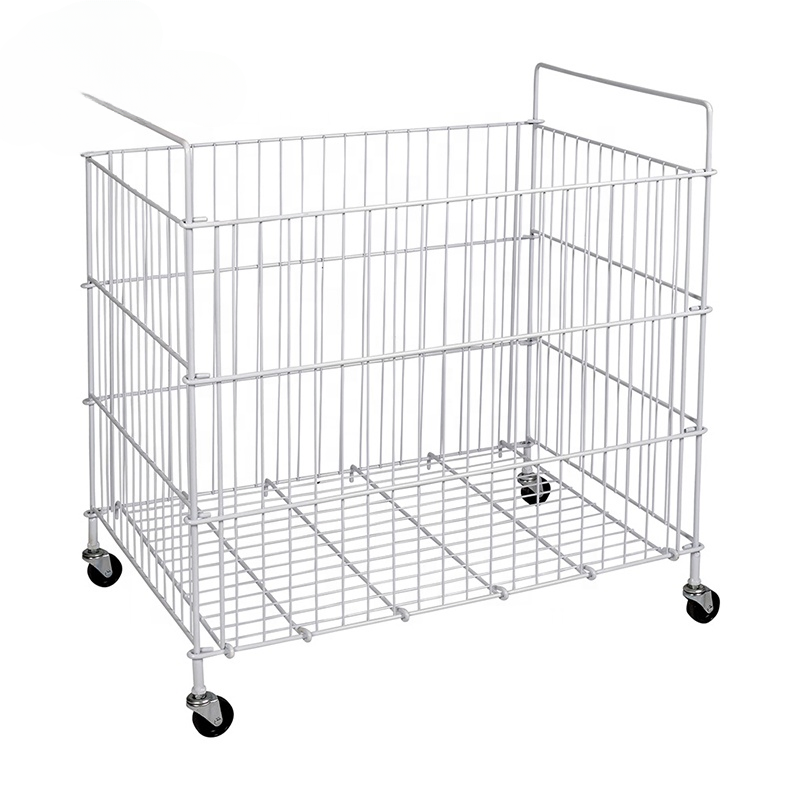 Wholesale High Quality Supermarket Home Metal Display Wire Mesh Rack Shelves Storage Basket