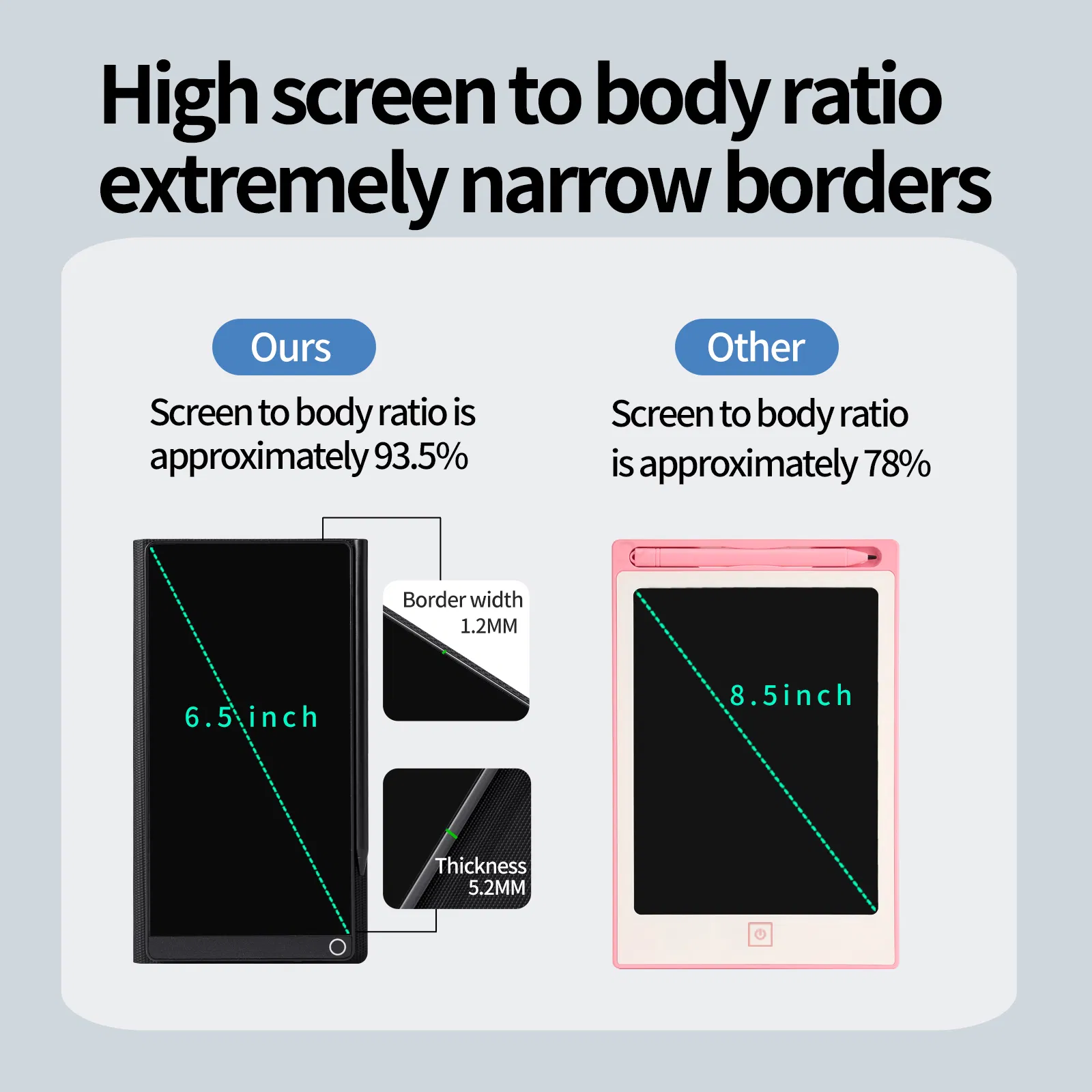 Ultra-Slim 6.5-Inch LCD Writing Tablet for Fine Handwriting
