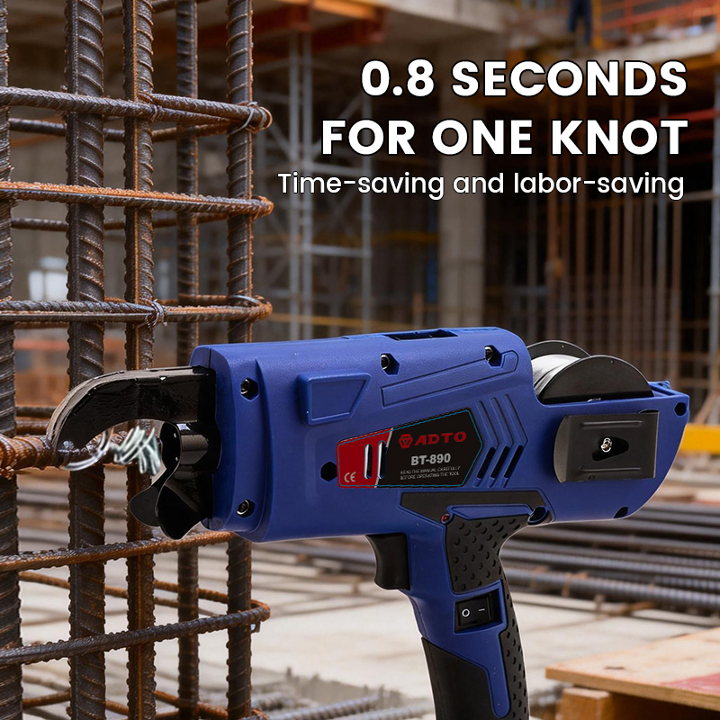 CE 8-32mm Steel Rebar Tier Gun, Rebar Tying Machine 12V Automatic Handheld Electric Cordless Li-ion Battery Rebar Tier Tying Machine for Construction