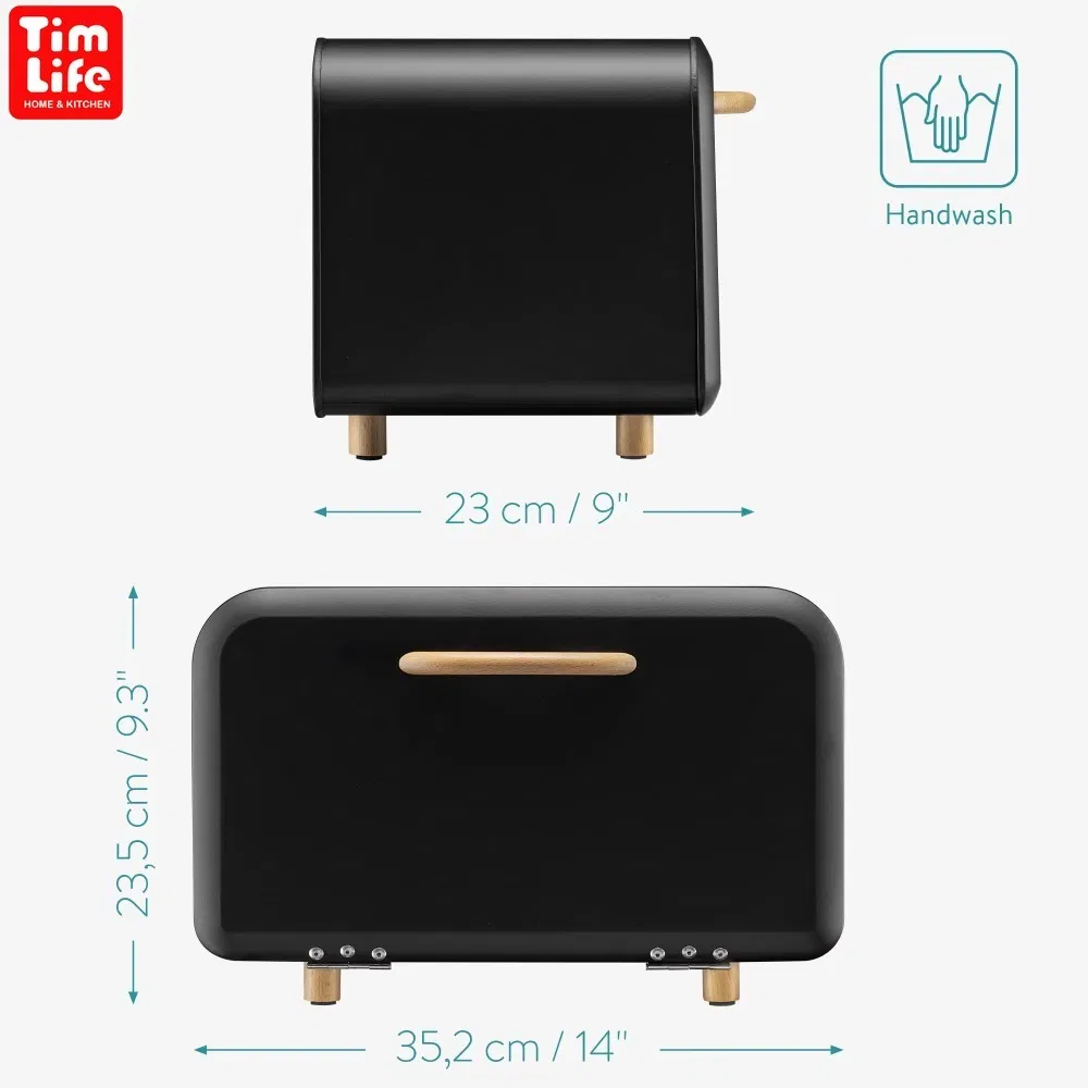 Fresh Bread Bin Food Storage Kitchen Bread Box Canister Morden Bin