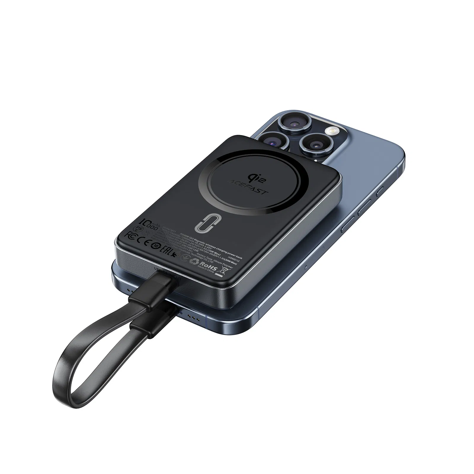 Acefast M11 10000mAh Pd30W Qi2 Power Bank - Magnetic Wireless Charger with Stand