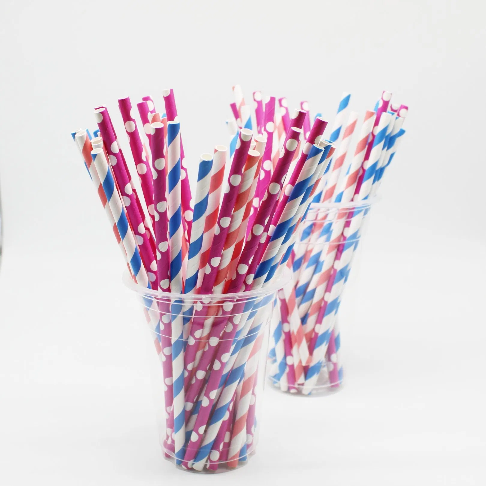 FDA Eco-Friendly Soy Ink Print Striped Paper Straws