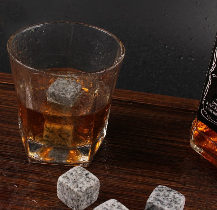 Reusable Whiskey Natural Granite Marble Cubes Chilling Rocks Ice Stone