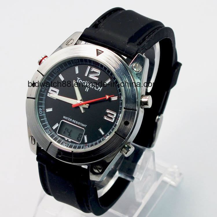 Customized Sports Radio Control Watch with Digital-Quartz Movement