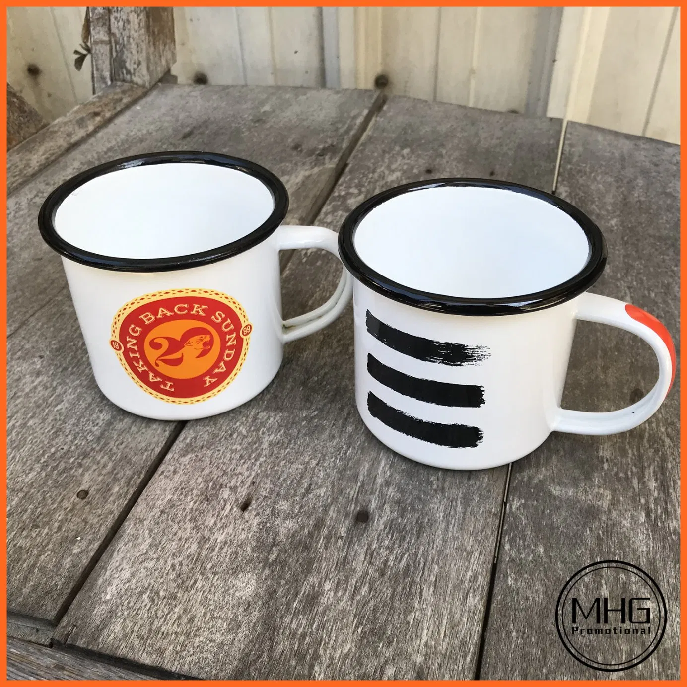 Customized Print Design Enamel Mugs Promotional Mugs