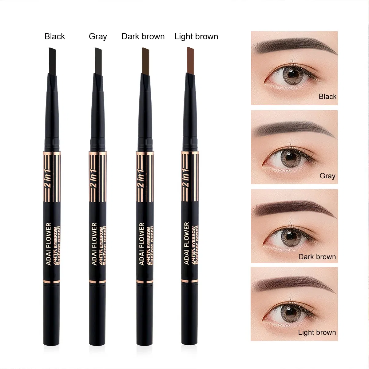 Best Waterproof Smudge Proof Long Lasting Grey Black Eyebrow Pencil Liquid Eyeliner