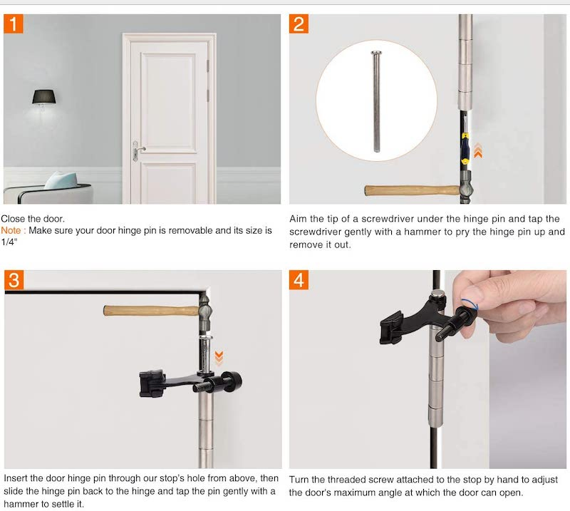 Door Stainless Steel Rubber Zinc Alloy Hinge Pin Stop