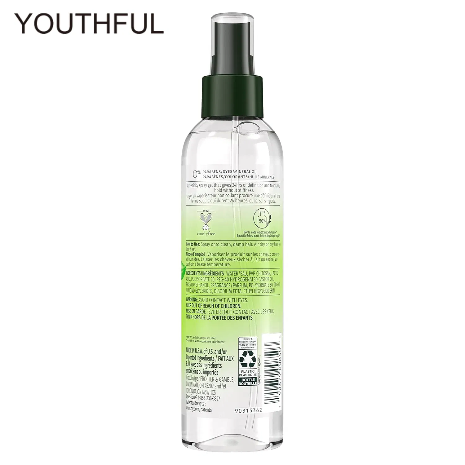 Herbal Essences Hair Spray Gel for Curly Hair Styling Gel for Women