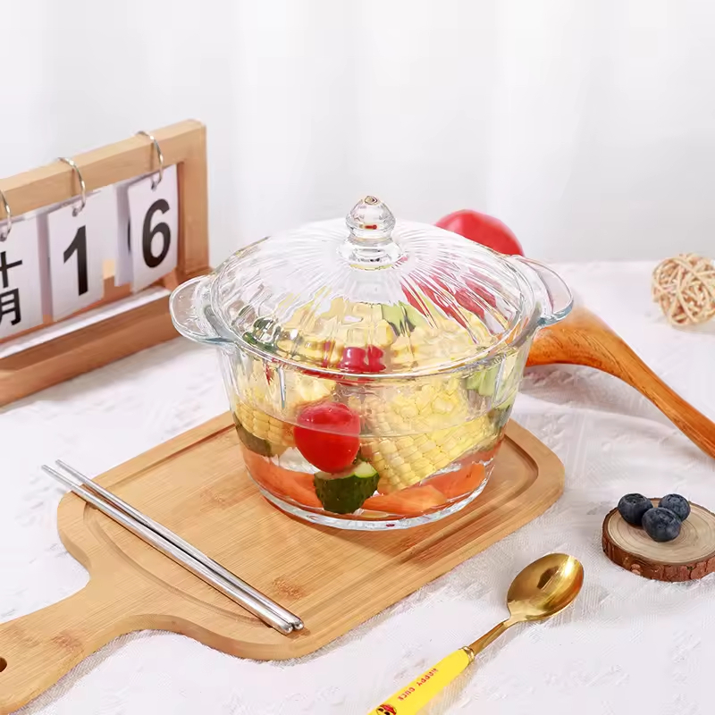 Кастрюля из боросиликатного стекла для безопасного приготовления