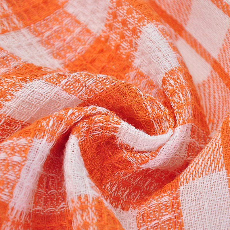 Factory Wholesale Custom Logo Water Absorbent Grid Polyester-Cotton Cloth Linen Woven Technique Kitchen Dish Tea Towel