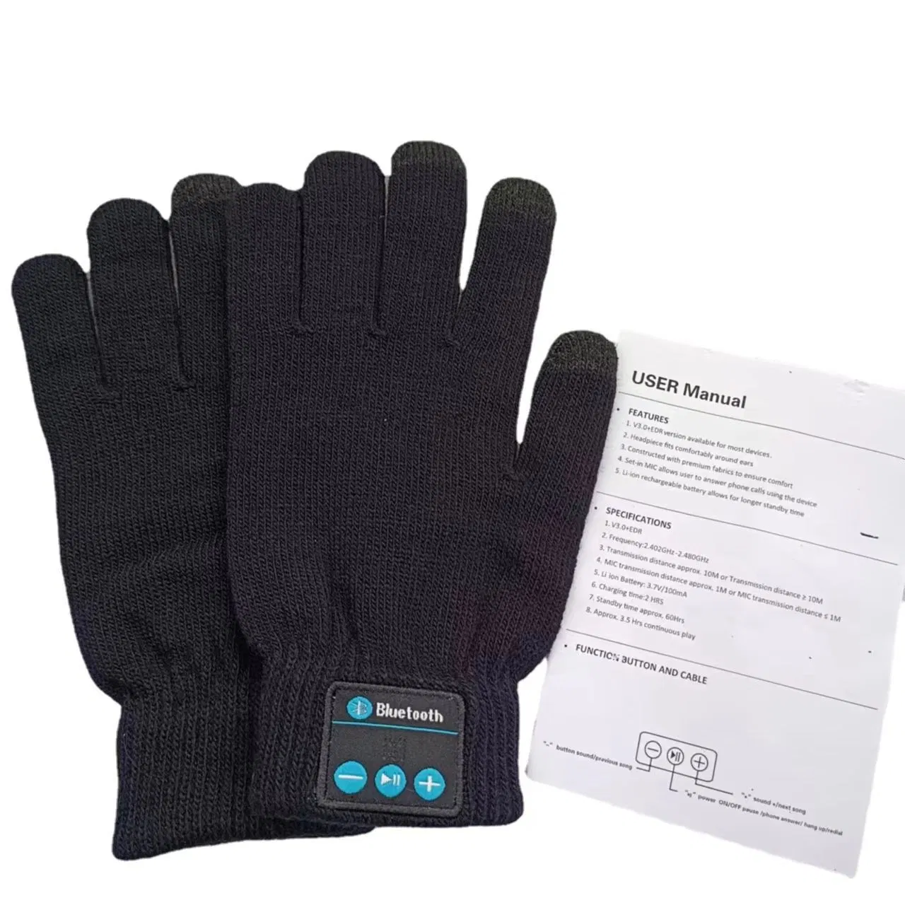 Customized Winter Warm Touch Screen Gloves Control Hat 5.0 Bluetooth Headphone Set