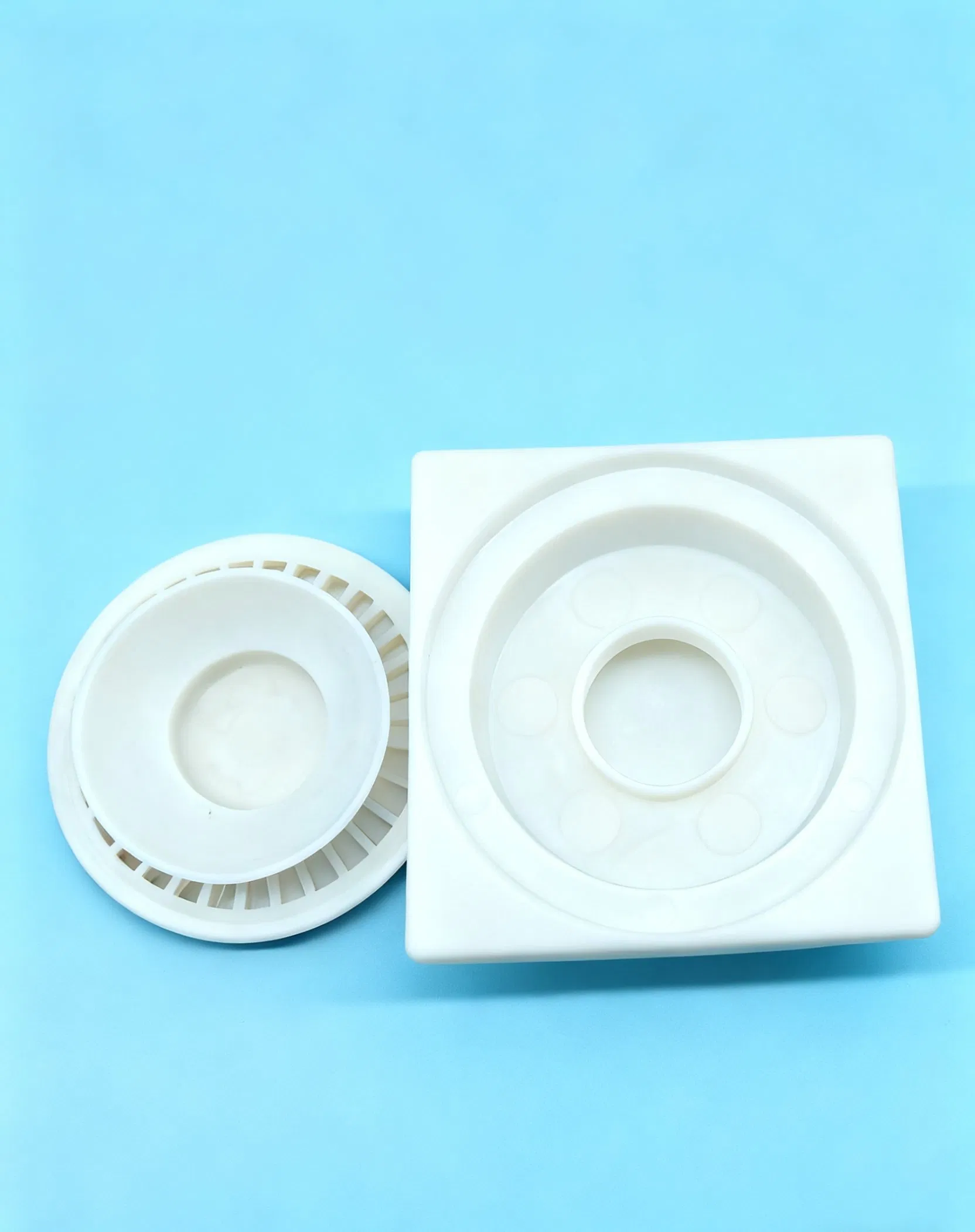 Square Plastic White Floor Drain for Bathroom-Quick Drainage & Odor-Proof
