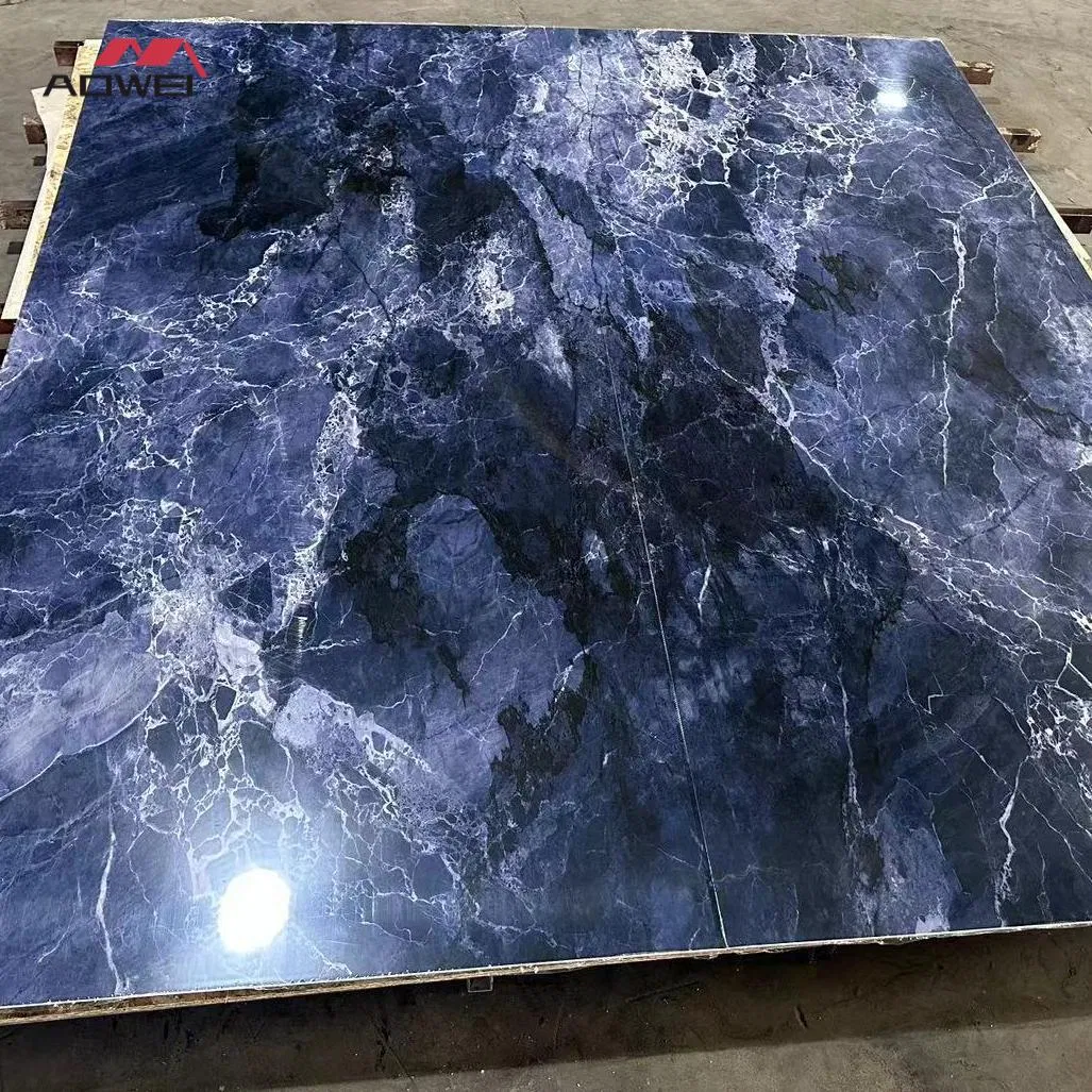 Interior Wall Customized 3D Printed Large Size WPC PVC UV Marble Alternative Wall Panel