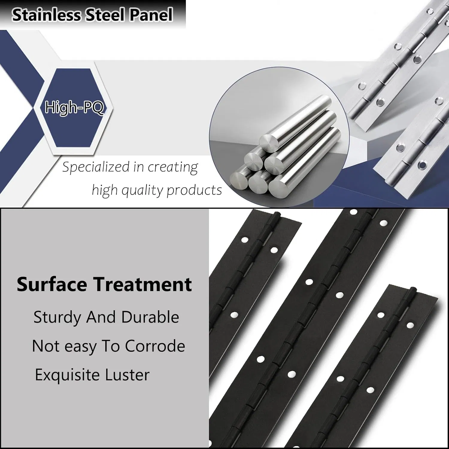 OEM Custom Ss 304 Ss 316 Car Door Hinge Long Continuous Piano Hinges for Caravan Truck Cabinet