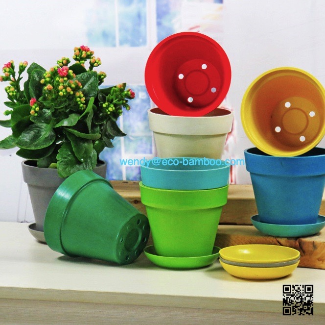 Горшок для цветов с поддоном без BPA