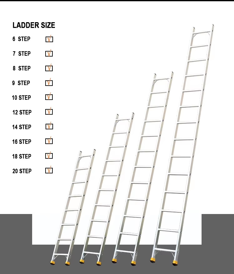 Maximum Length of 10 Feet Stand Single Section Aluminium Ladders for Construction Use