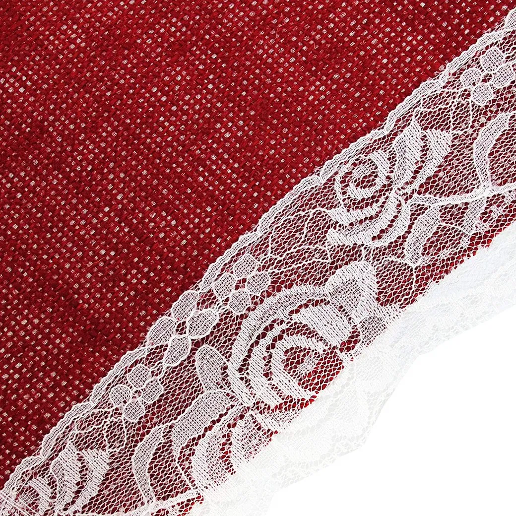 Wedding Party Decoration Lace Decorated Jute Table Runner