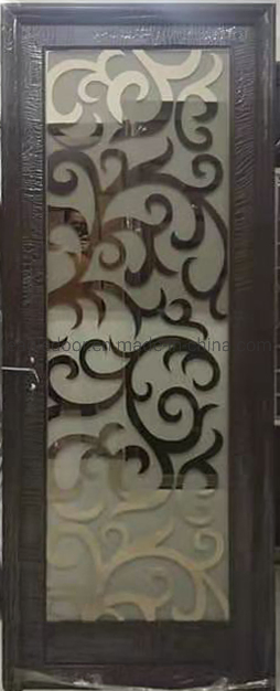 Алюминиевая стеклянная дверь для ванной EA-2080, черная рама