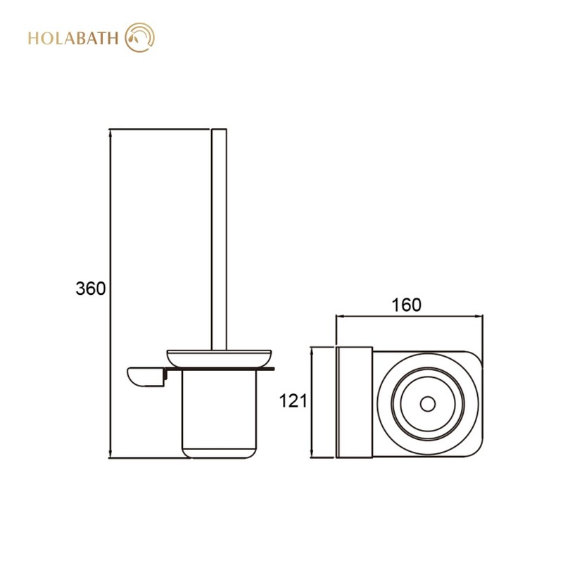 Держатель для туалетного ёршика из нержавеющей стали с антимикробным покрытием