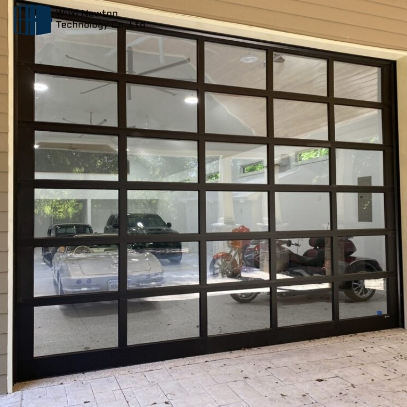 High-Performance Electric Powered Anti-Theft Transparent Soundproof Garage Door Full Glass with Motor