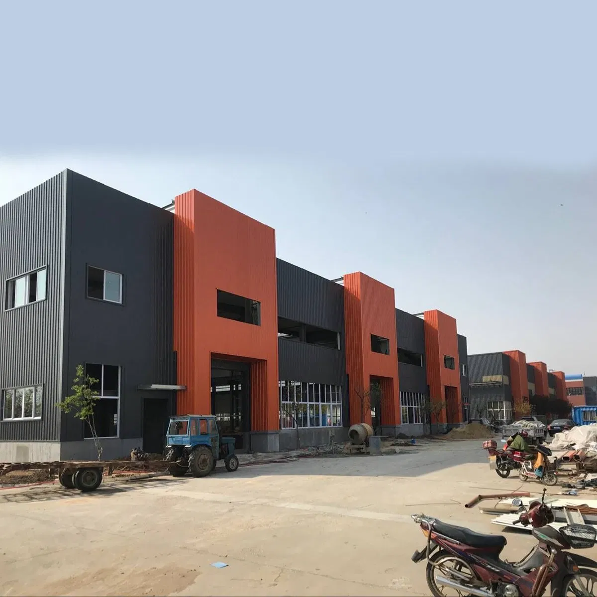 Easy Build Large Span Steel Frame Storage Building Steel Construction Warehouse Metal Shop with Porch