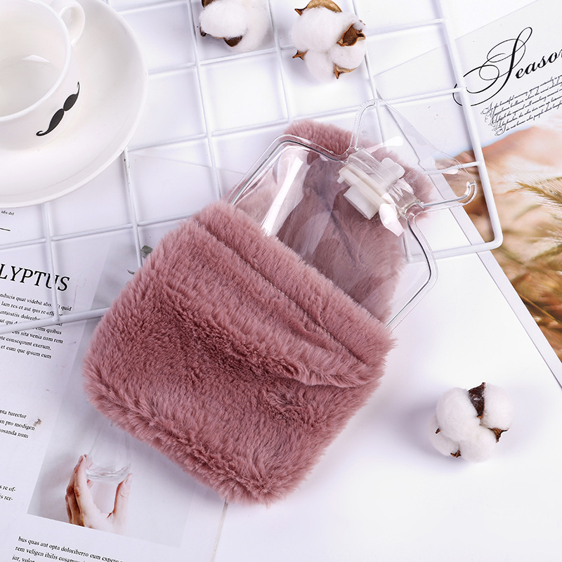 Winter Cartoon Rabbit Hand Warmer Hot Water Bag with Plush Cover