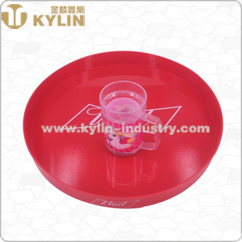 Chinese High Quality Durable Plastic Round Serving Tray with Anti-Slip Finishing