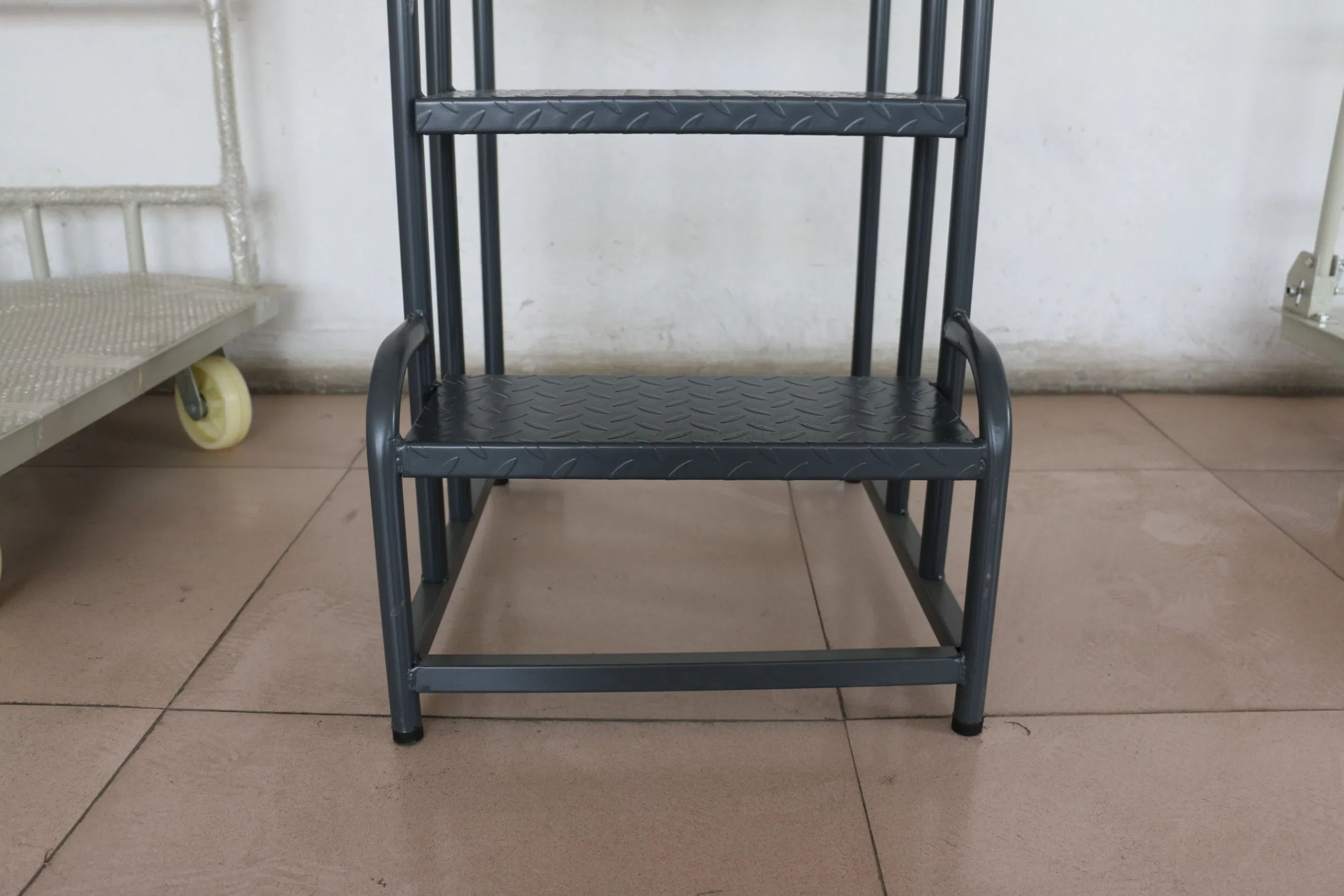 Movable Steel Warehouse Step Ladder Cart with EU Certification and Color Options