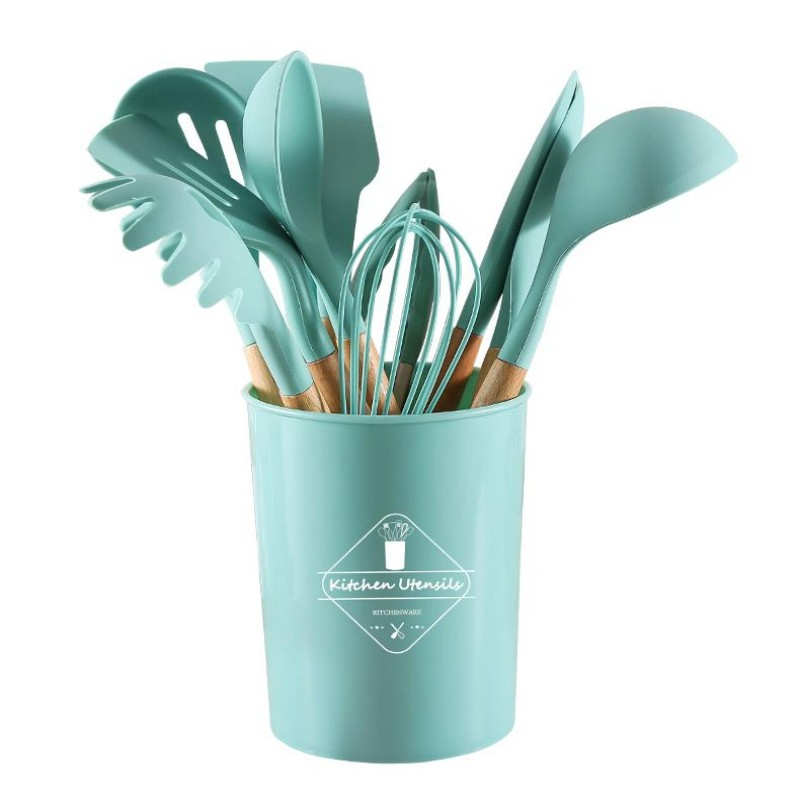 Nordic Green 12 Pieces in 1 Set Kitchenware Silicone Kitchen Set