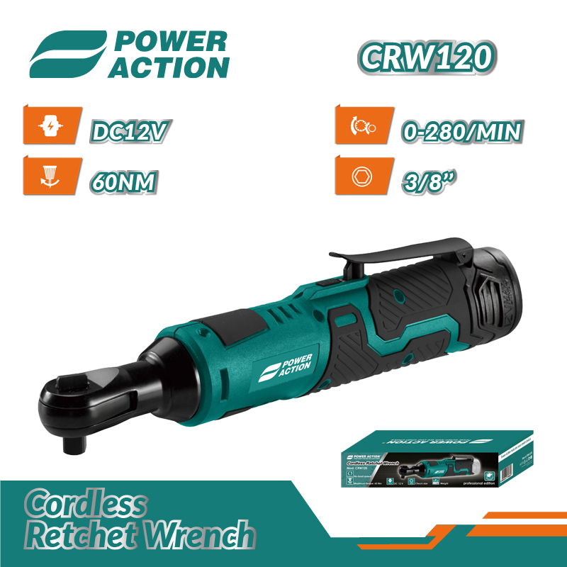 New Powerful DC12V Rechargeable Li-ion Battery 3/8" Cordless Ratchet Wrench Hand Tools