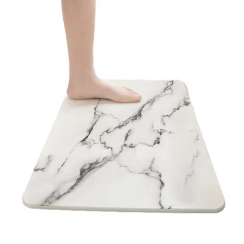 High-Quality Ultra-Absorbent Stone Shower Mat Versatile Quick-Drying Diatomite Bath Mat
