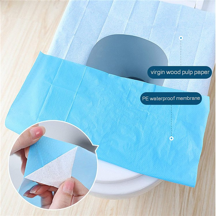 Portable Non Slip Hygienic Biodegradable Pink Toilet Seat Covers Disposable for Travel
