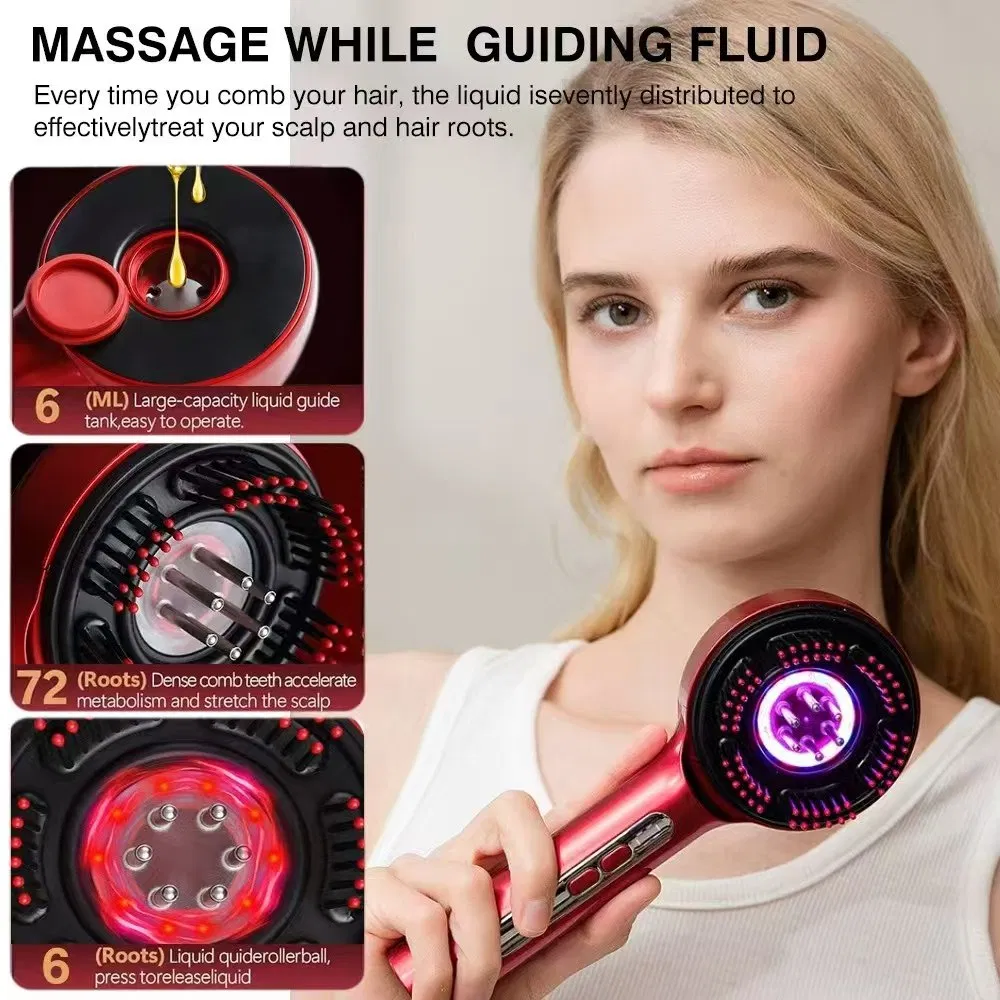 Multi Functional 3 in 1 Electric Scalp Massager with Oil Applicator Ipx7 Waterproof Portable Smart Scalp Hair Brush