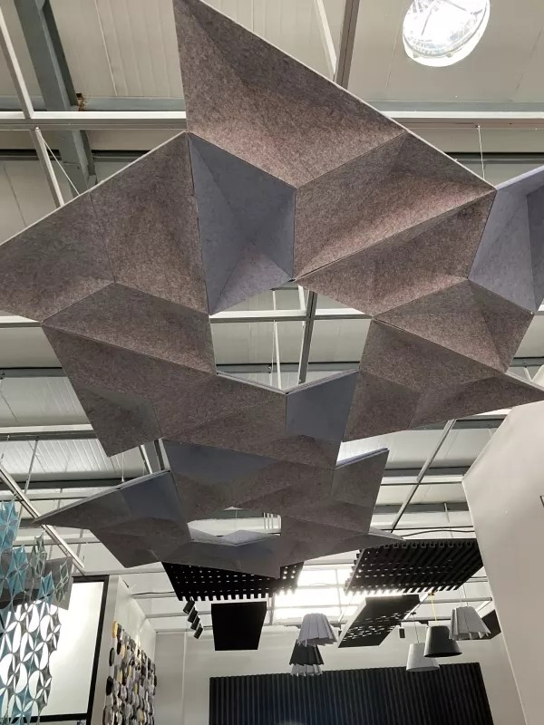 Stunning 3D Triangle Ceiling Art for Modern Gallery Spaces
