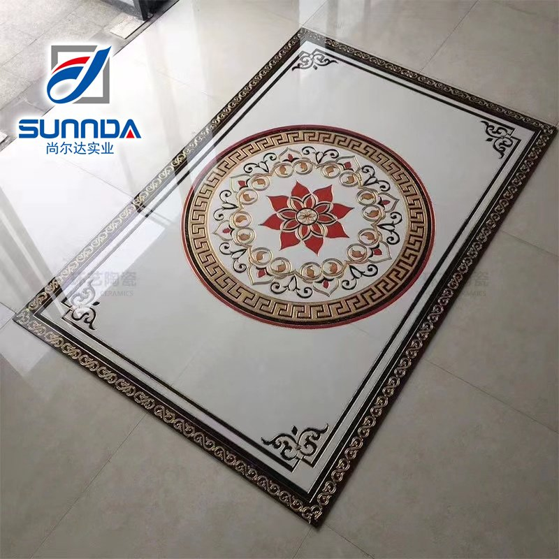 Plated Gold Silver Glazed Polished Carpet Floor Tiles Hote Hall Decoration