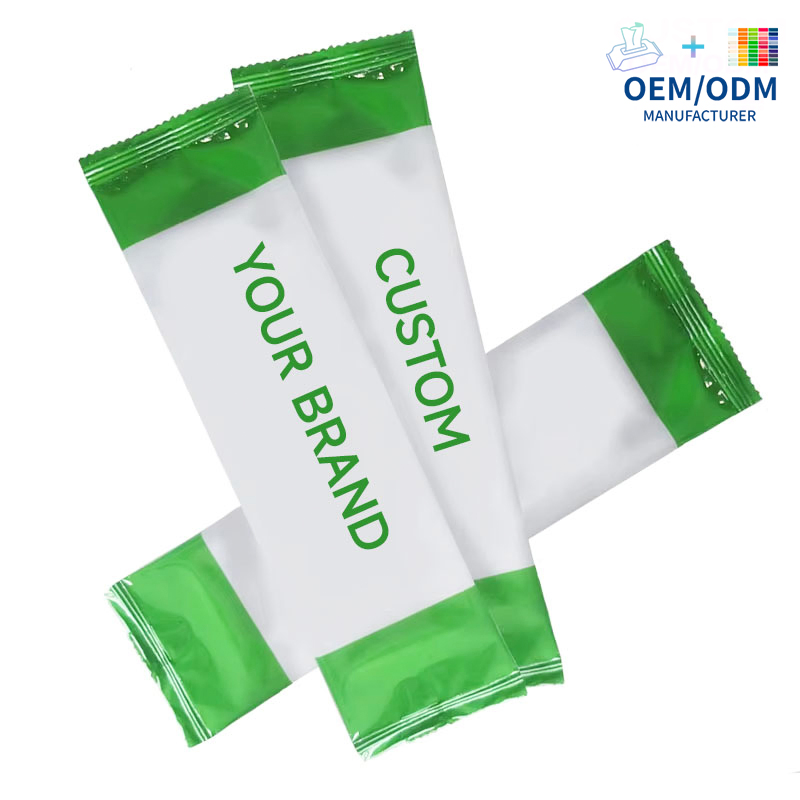 Custom Logo Individually Wrapped Wet Wipes Travel Single Pack 1PCS Hand Wipes Refreshing Restaurant Wet Wipes Non-Woven Cleansing Wet Tissue
