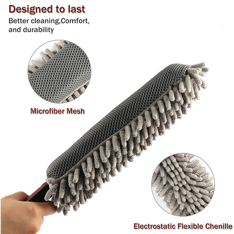 Esun Multipurpose Dual-Sided Chenille and Mesh Microfiber Car Wash Dust Brush